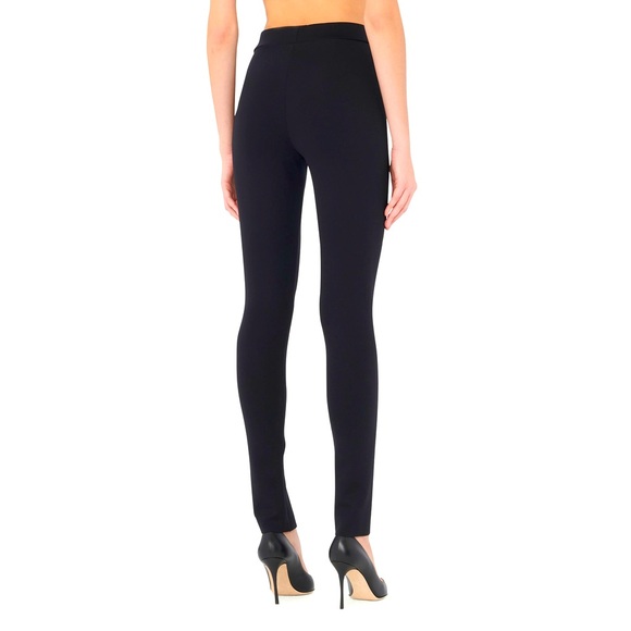 WOLFORD Midnight Grace Leggings - Front Slit Hem in Solid Black - Picture 3 of 10